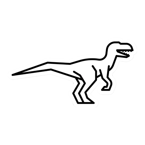 Utah Raptor Dinosaur Black and White sticker